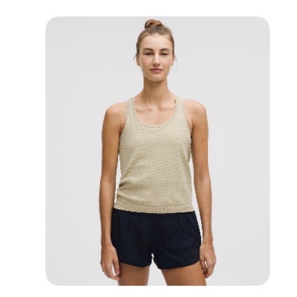 Cream Textured Racerback Tank Top - Picture 2 of 4